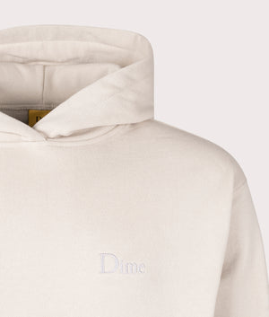 Classic Small Logo Hoodie in Fog by Dime MTL. EQVVS Detail Shot.