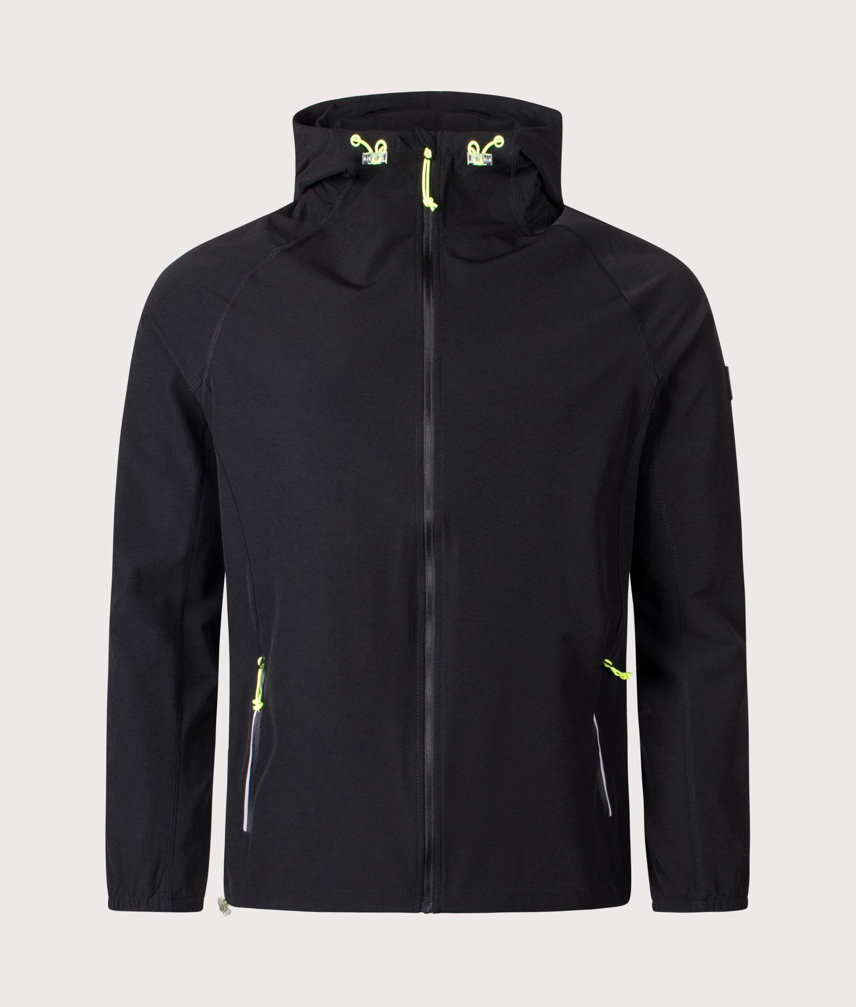 Woven Hooded Jacket in Black | REFLECT | EQVVS | Front shot 