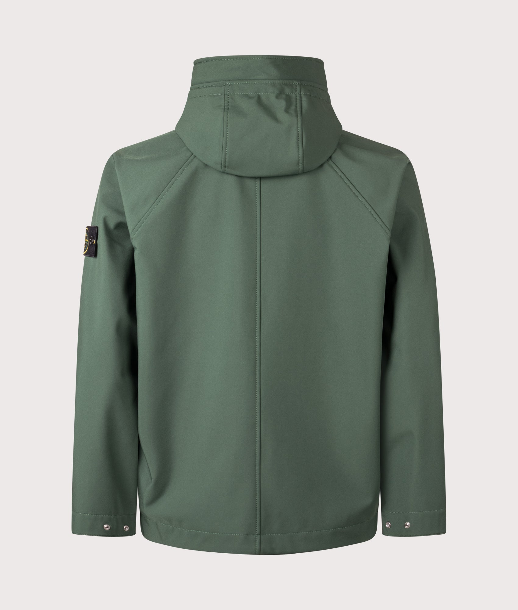 Stone Island Short Parka in Juniper at EQVVS Menswear. Back shot.