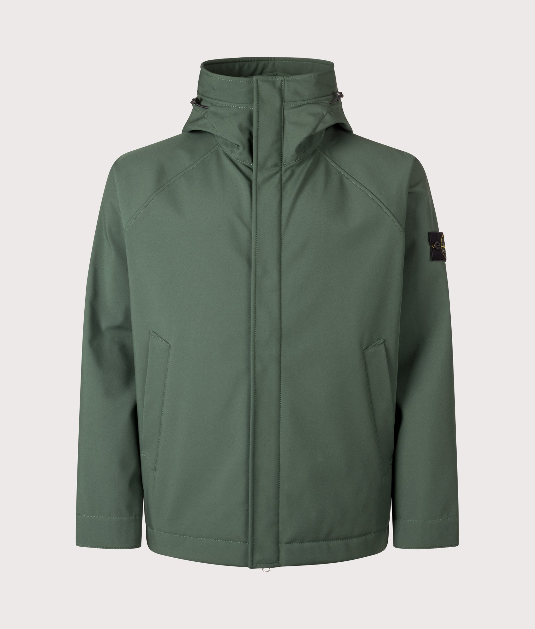 Stone Island Short Parka in Juniper at EQVVS Menswear. Front shot.