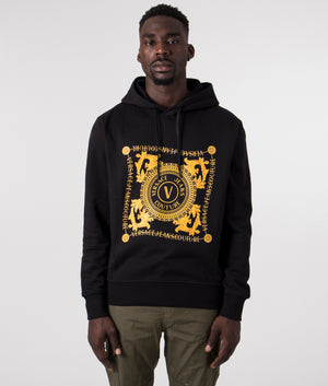Foulard-V-Emblem-Chain-Logo-Hoodie-Black/Gold-Versace-Jeans-Couture-EQVVS