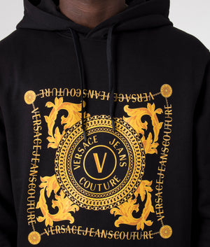 Foulard-V-Emblem-Chain-Logo-Hoodie-Black/Gold-Versace-Jeans-Couture-EQVVS