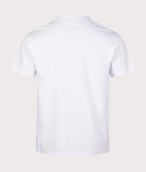 Rubberised Patch Logo T-Shirt in White by Versace Jeans Couture. EQVVS Back Angle Shot.