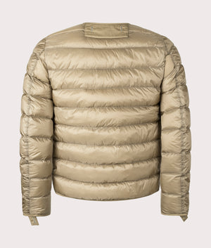 Down Liner Puffer Jacket by Ten c in Light Khaki. Shot by EQVVS. Back shot.