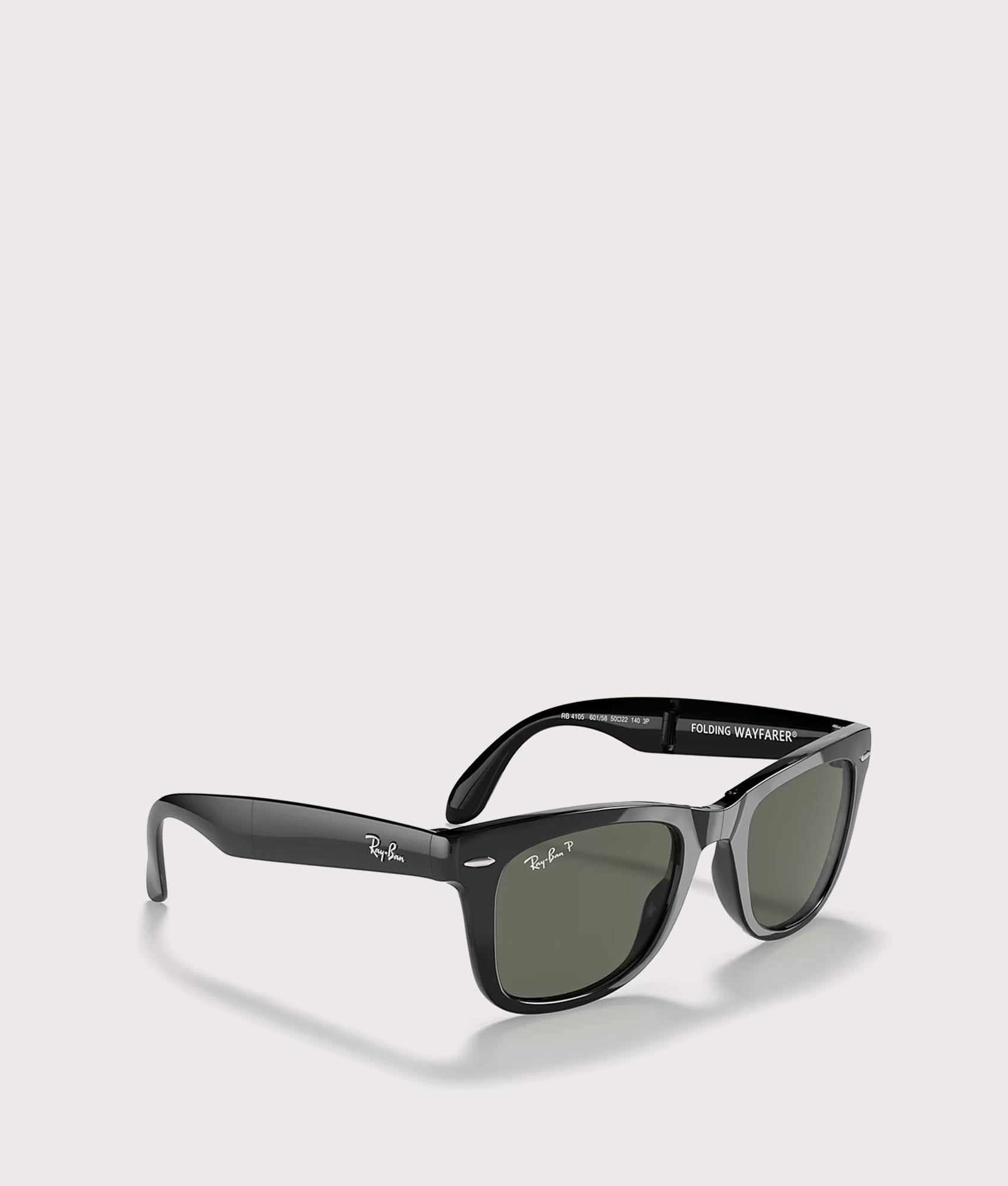 Wayfarer Folding Classic Sunglasses. Shot by EQVVS. Branded angled shot.