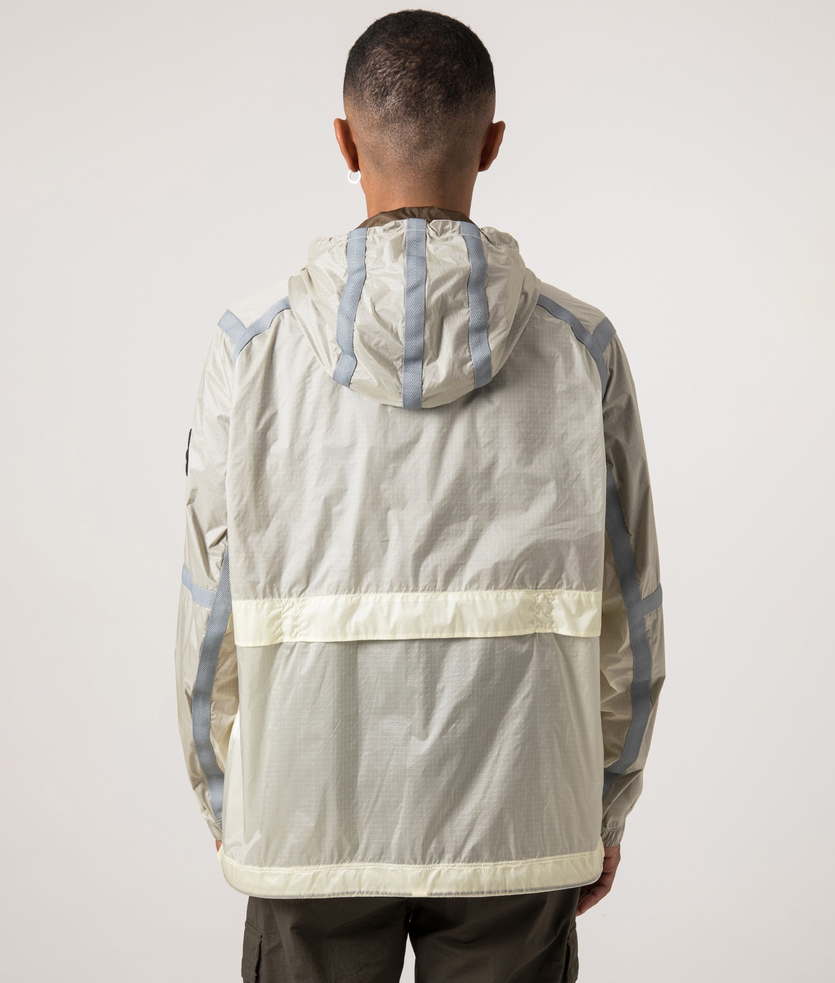 Ripstop Light Hooded Jacket. Shot by EQVVS. Back model shot.