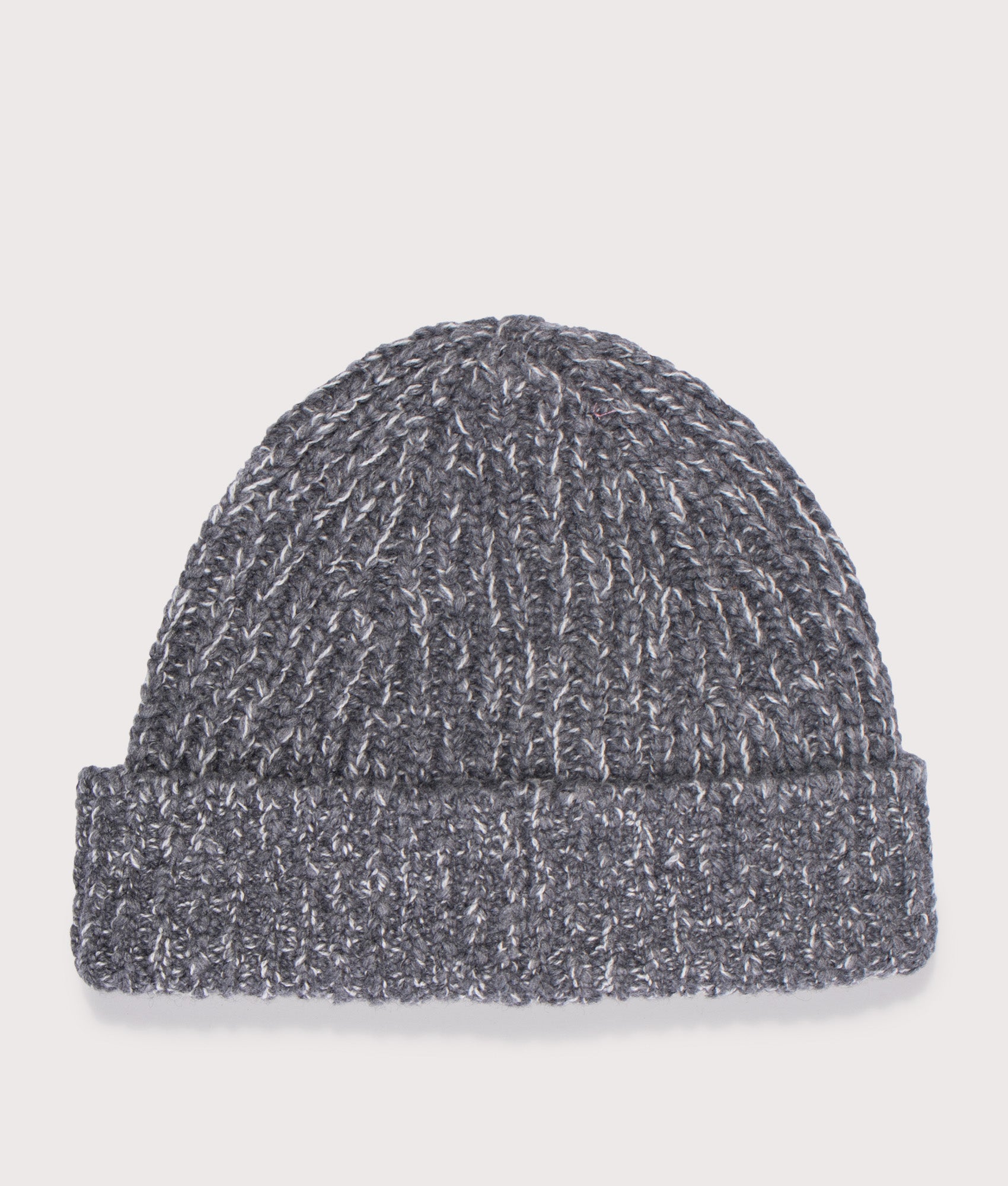Fancy Yarn Mouliné Wool Beanie in Cement Melange | Stone Island | EQVVS | Back shot 
