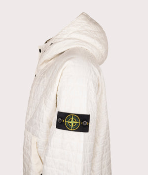 Stone Island Crinkles Reps NY Quilted-TC Jacket in Ivory at EQVVS Menswear. Side detail shot.