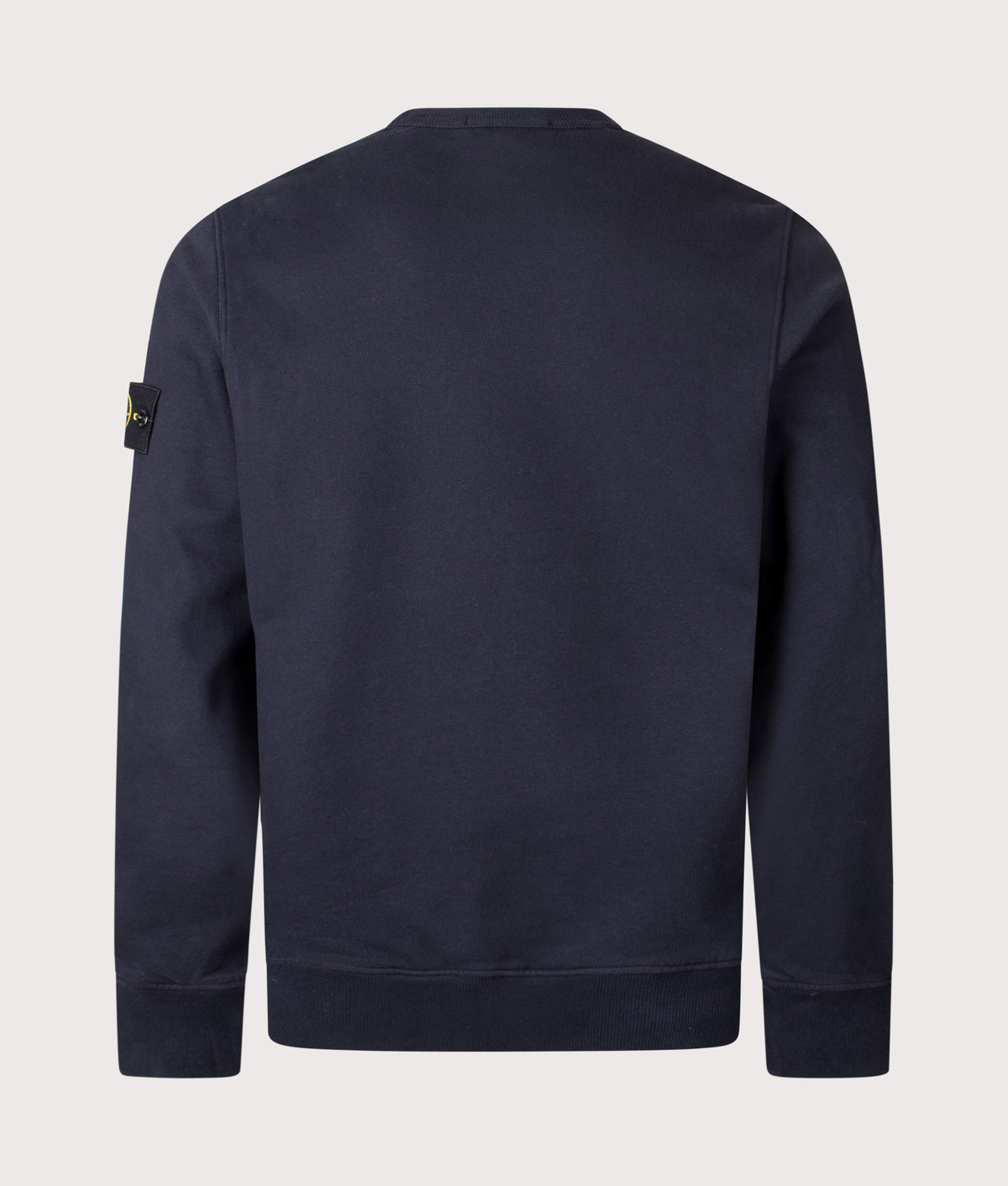 Brushed Organic Cotton Sweatshirt in Dark Navy. 100% Cotton | Stone Island | Shot at EQVVS | Back shot 
