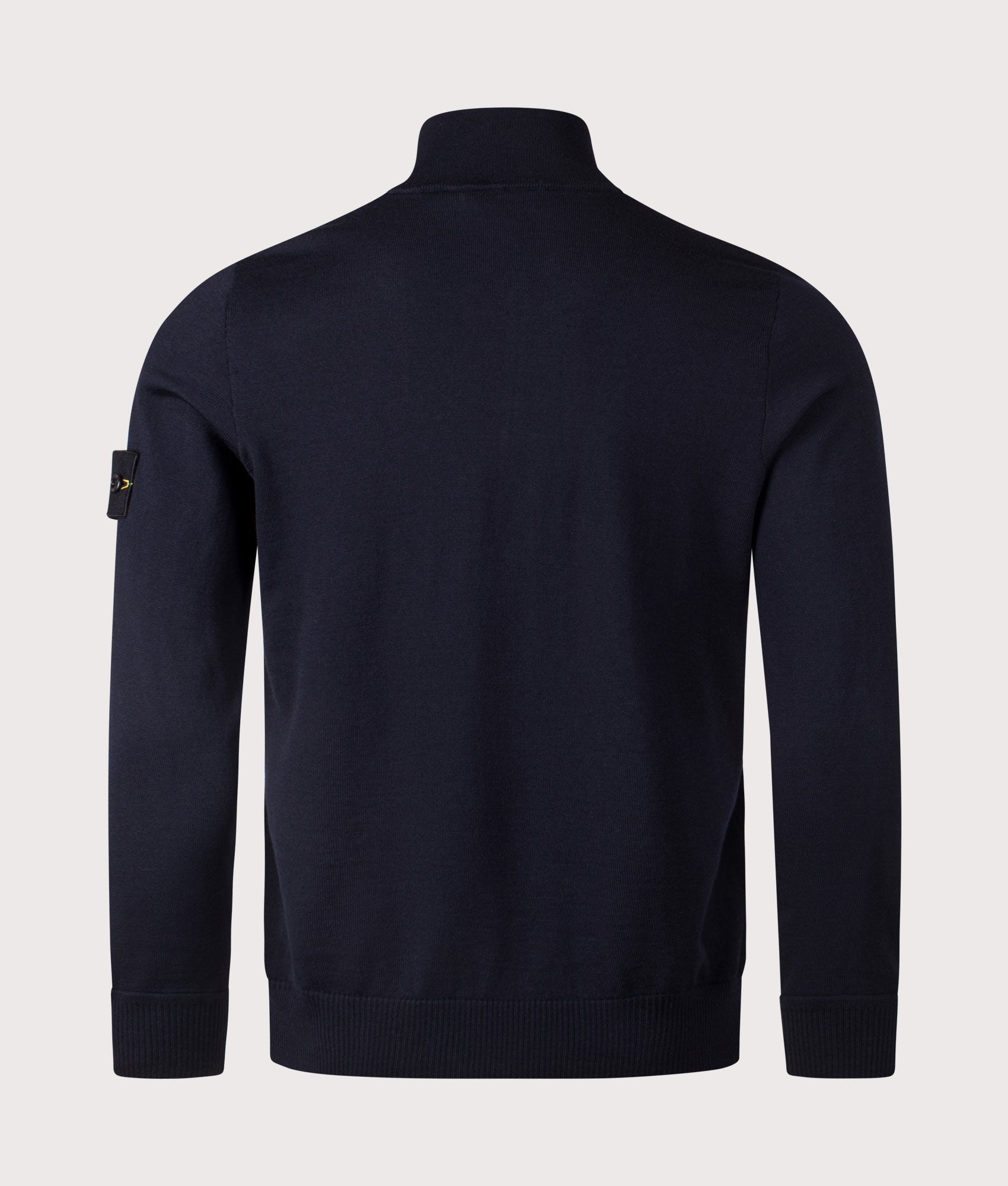 Ribbed Quarter Zip Knit. Shot by EQVVS. Back shot.