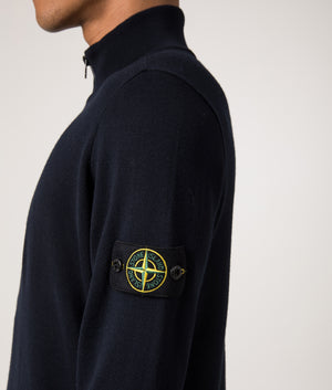 Ribbed Quarter Zip Knit. Shot by EQVVS. Detail model shot.