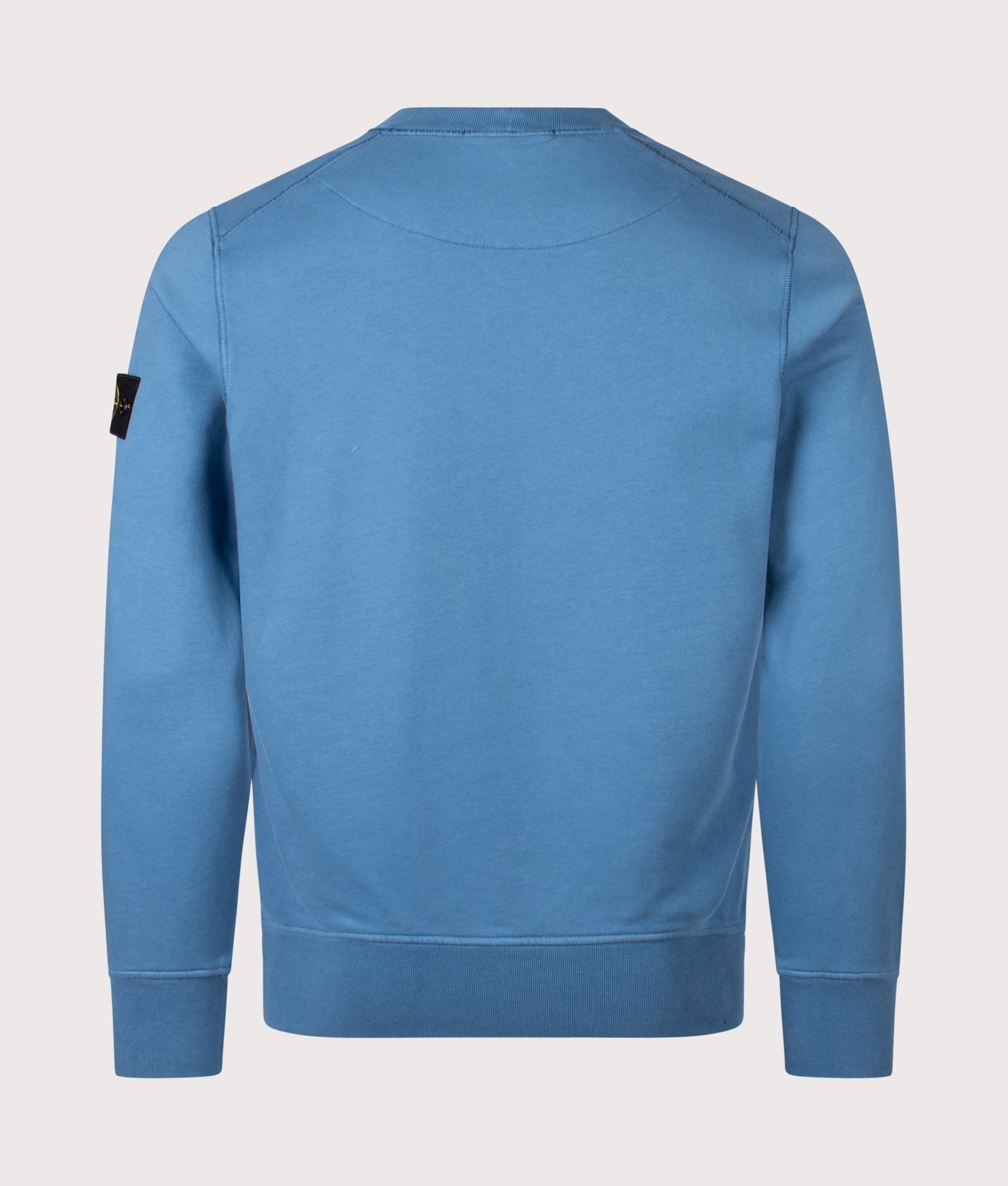 Organic Cotton Crewneck Sweatshirt in Steel Blue. 100% Cotton | Stone Island | Shot at EQVVS | Back shot 