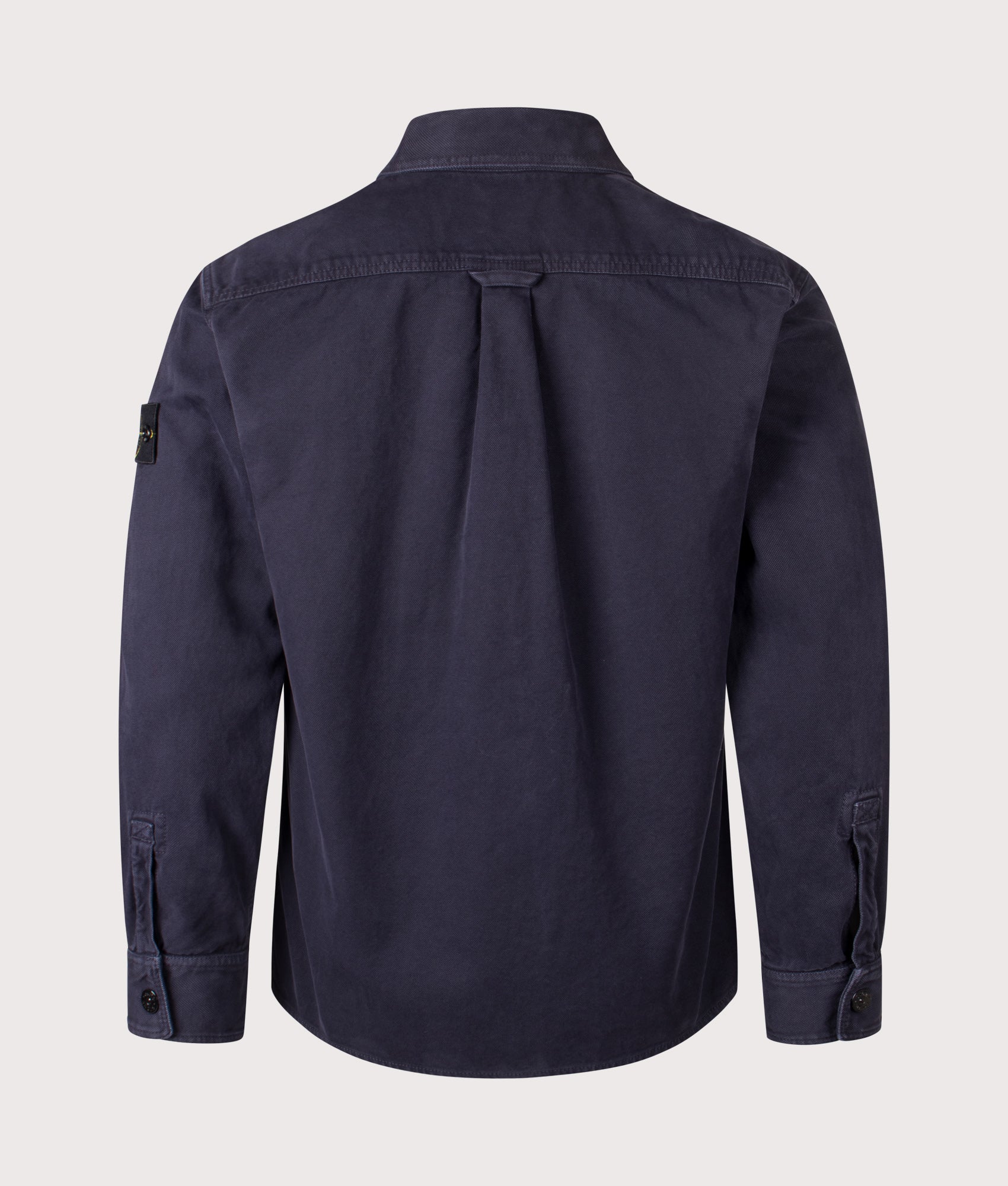Stone Island Overshirt in the Ink Blue at EQVVS Menswear. Back shot.