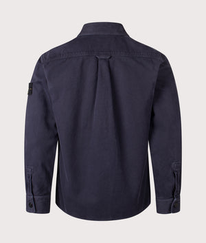 Stone Island Overshirt in the Ink Blue at EQVVS Menswear. Back shot.