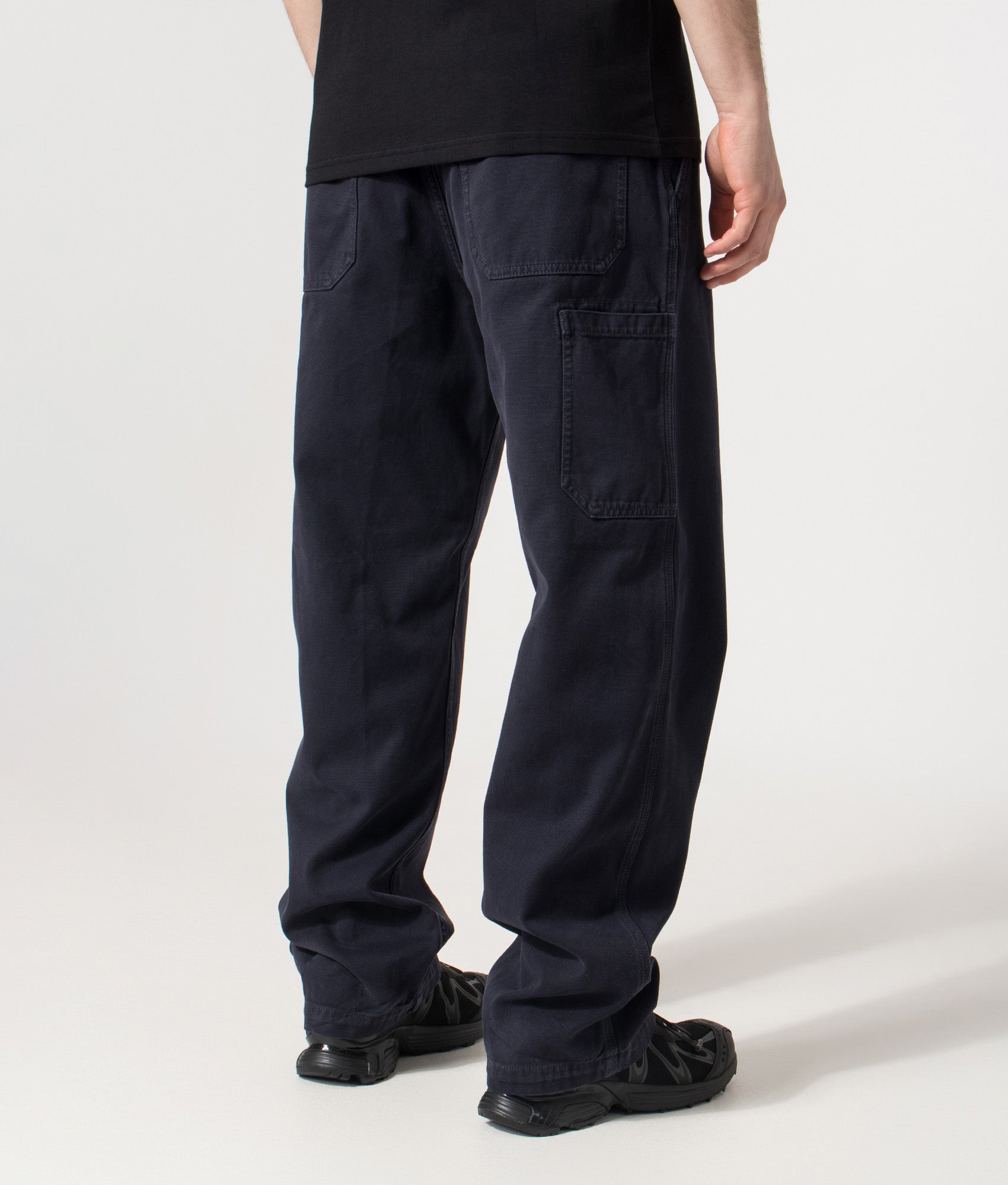 Loose Fit Pant in Ink | 100% Cotton | Stone Island | EQVVS | Back angle model shot 