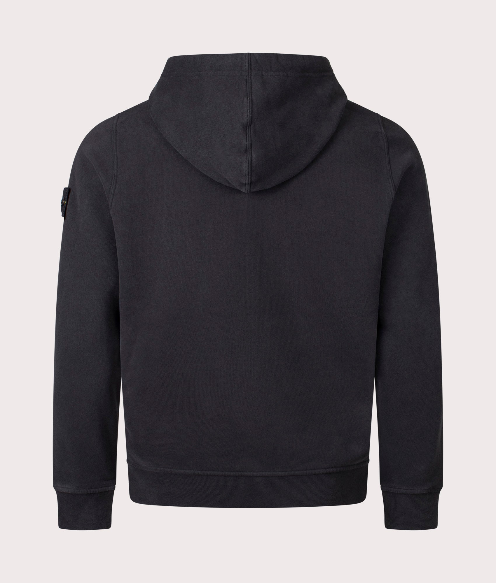 Brushed Organic Cotton Hoodie in Black | STONE ISLAND | EQVVS