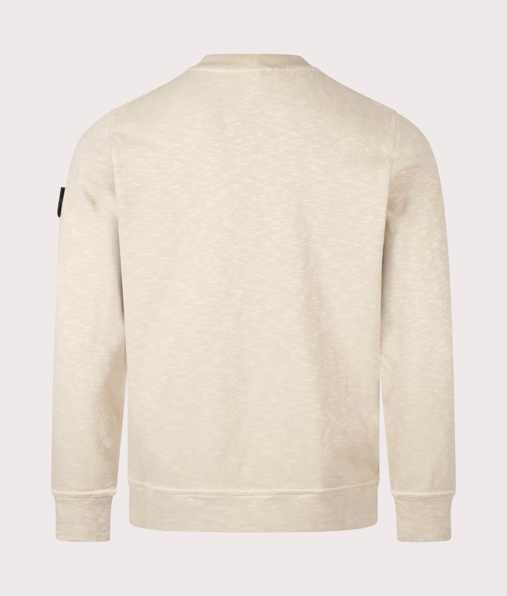 Stone Island Vanisé Brushed Heavy Cotton Sweatshirt in Desert at EQVVS Menswear. Back shot.