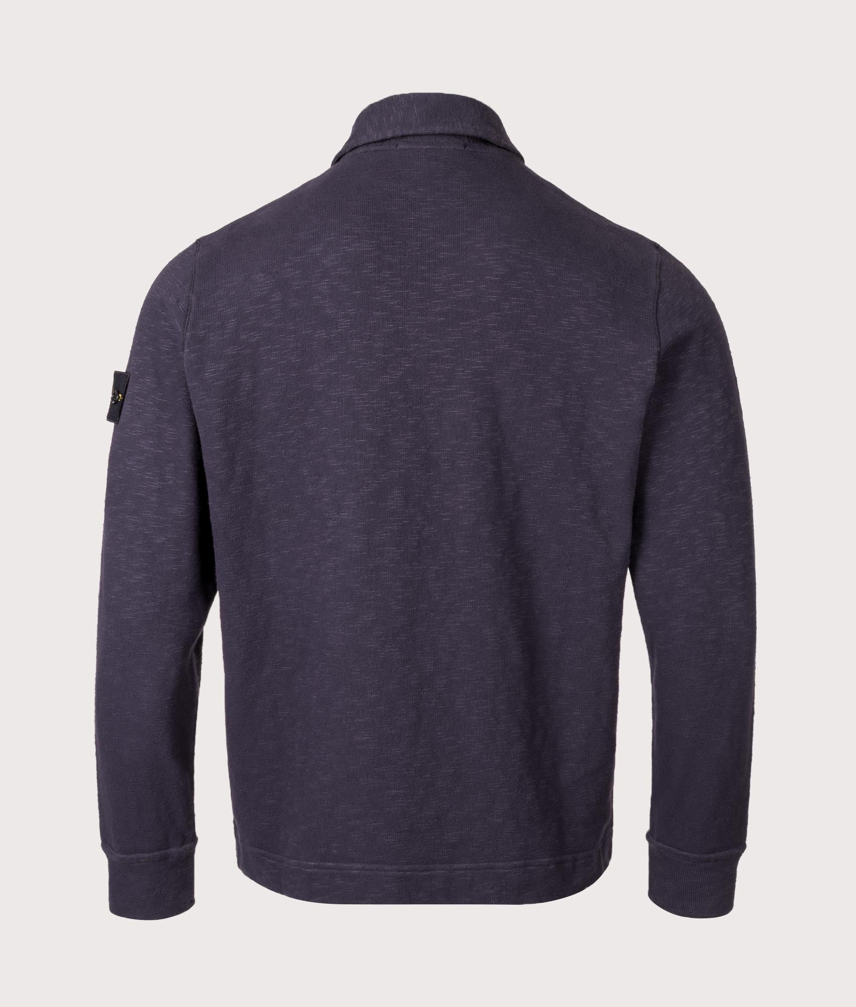 Brushed Cotton Collared Sweatshirt by Stone Island in Ink. Shot by EQVVS. Back shot.