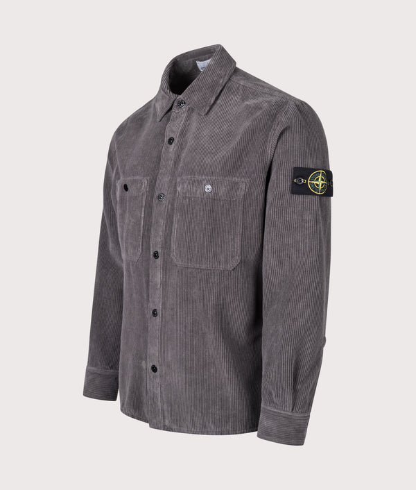 Corduroy Overshirt in Cement | STONE ISLAND | EQVVS