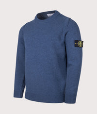 Lambswool Crew Neck Jumper: V002B Steel Blue 