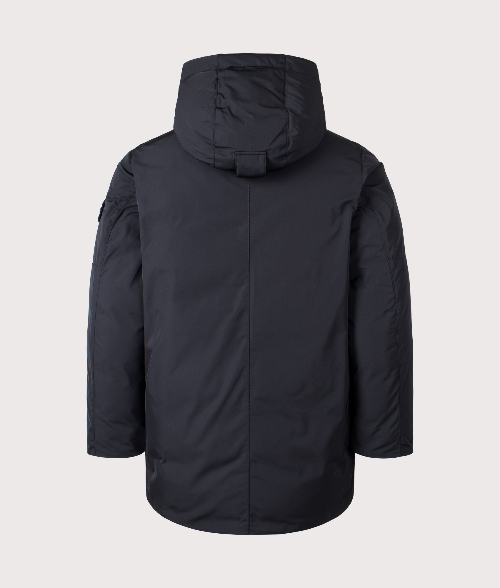 Micro Twill Down Parka. Shot by EQVVS. Back shot.