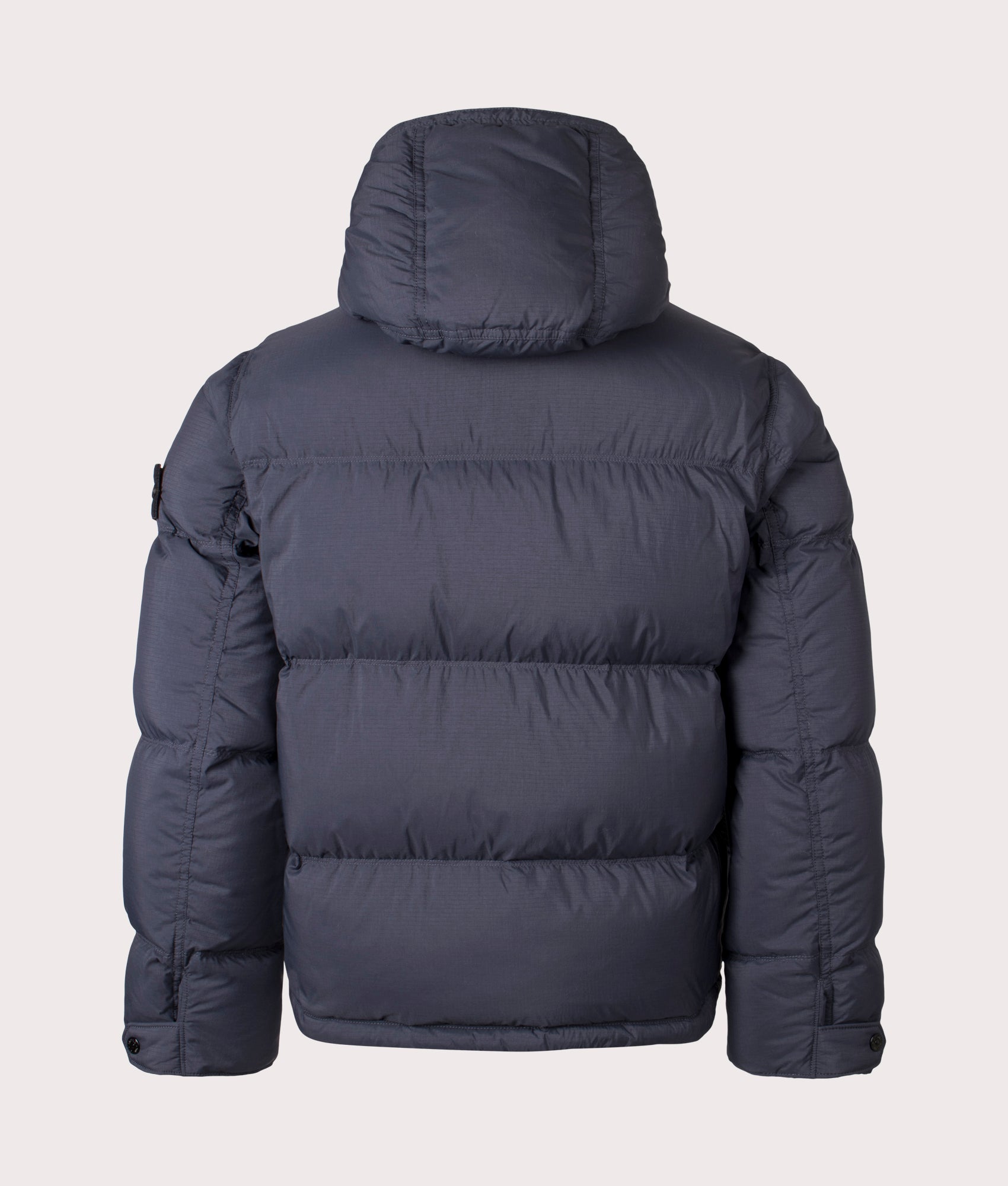 Stone Island Down Parka in Black at EQVVS Menswear. Back shot 