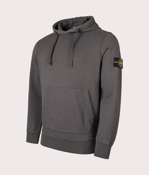 Organic Cotton Hoodie in Lead Grey | 100% Cotton | Stone Island | EQVVS | Front angle shot 