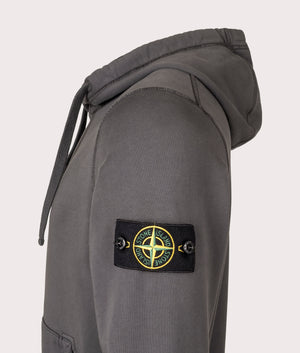 Organic Cotton Hoodie in Lead Grey | 100% Cotton | Stone Island | EQVVS | Side angle shot 