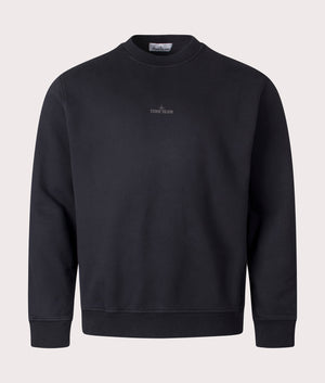 Stone Island Oversized 'Industrial Four' Print Sweatshirt Crewneck sweatshirt in Black at EQVVS Menswear. Front shot.
