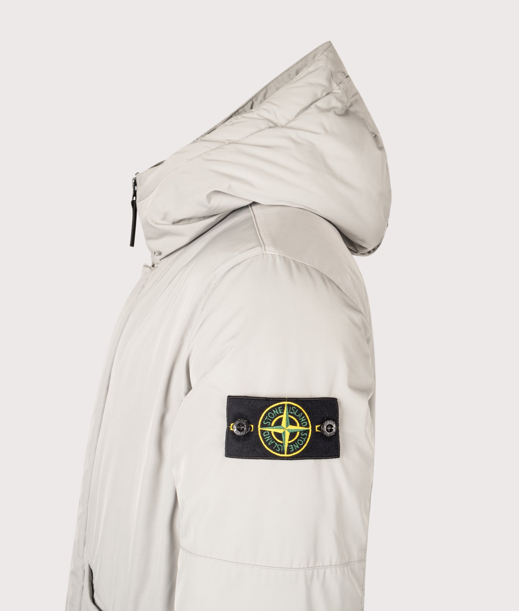 Micro Twill Down Parka. Shot by EQVVS. Detail shot.