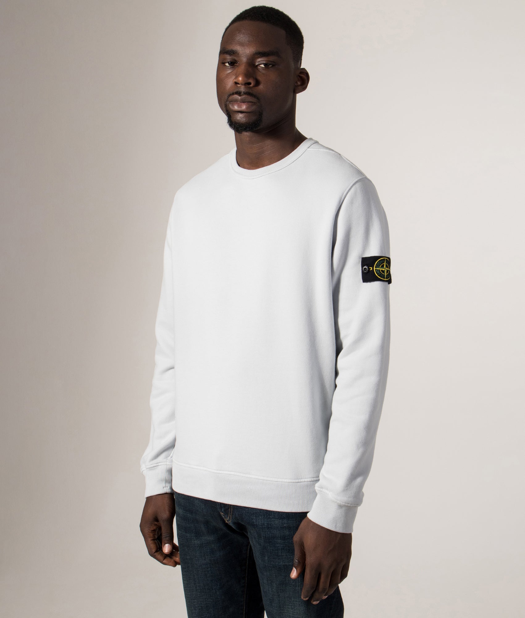 Brushed Organic Cotton Sweatshirt. Shot by EQVVS. Front angle model shot.