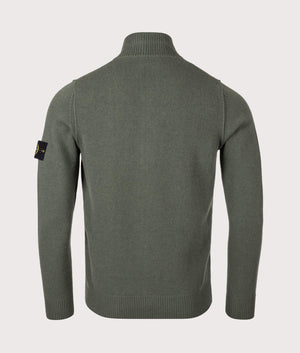 Half Zip Jumper by Stone Island in Military Green. Shot by EQVVS. Back shot.