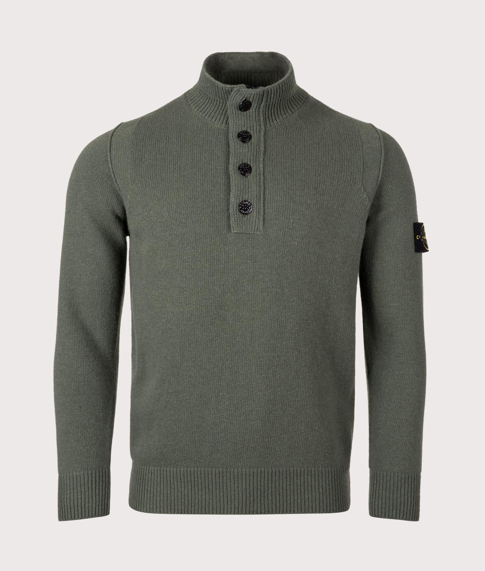 Half Zip Jumper by Stone Island in Military Green. Shot by EQVVS. Front shot.