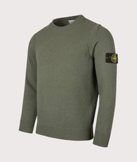 Lambswool Crew Neck Jumper: V0054 Military Green 