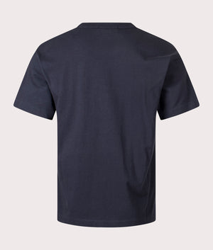 Logo Embroidery T-Shirt in Navy Blue | 100% Cotton | Stone Island | EQVVS | Back shot 