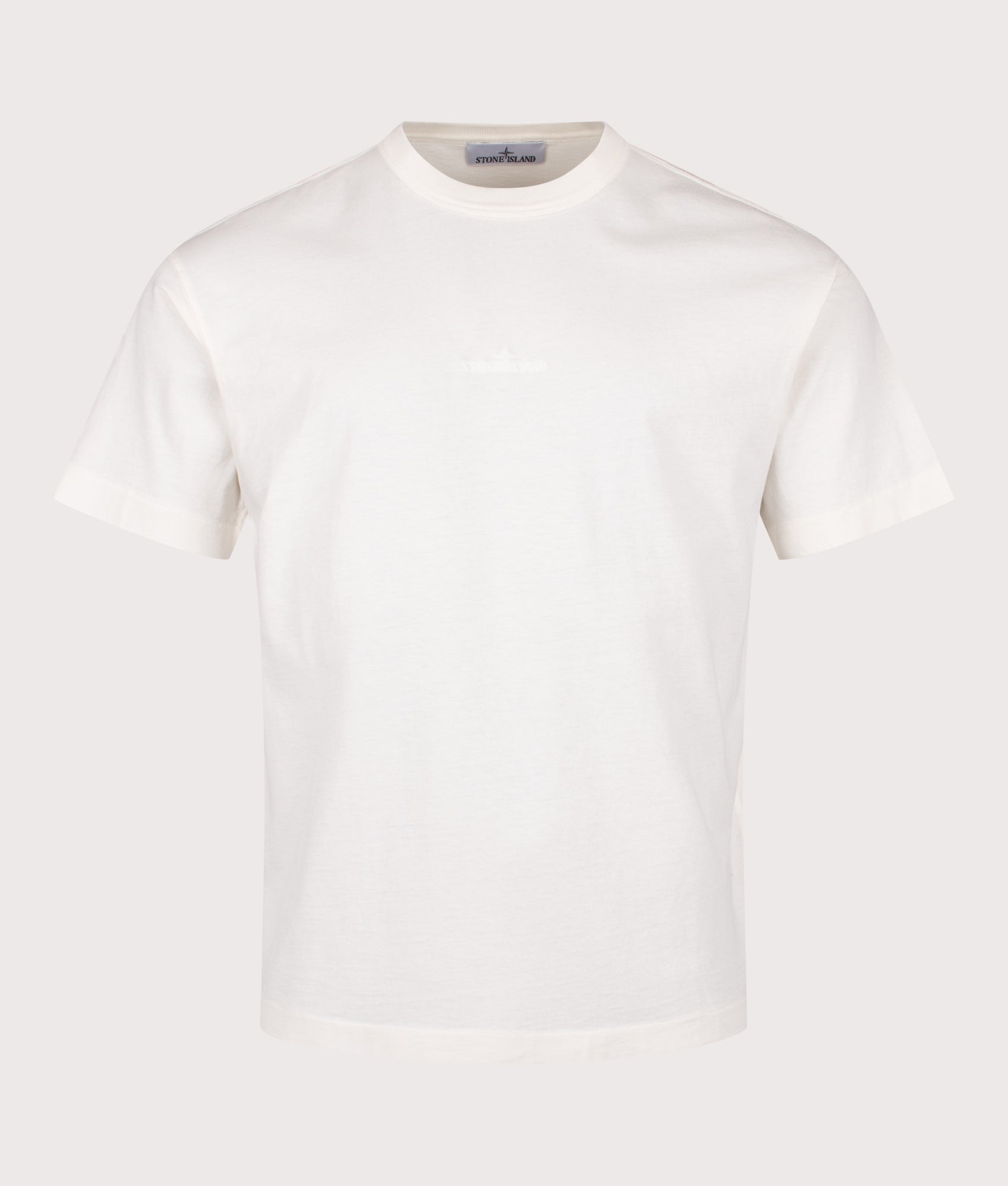 Cotton Jersey T-Shirt in Ivory | 100% Cotton | Stone Island | EQVVS | Front shot 