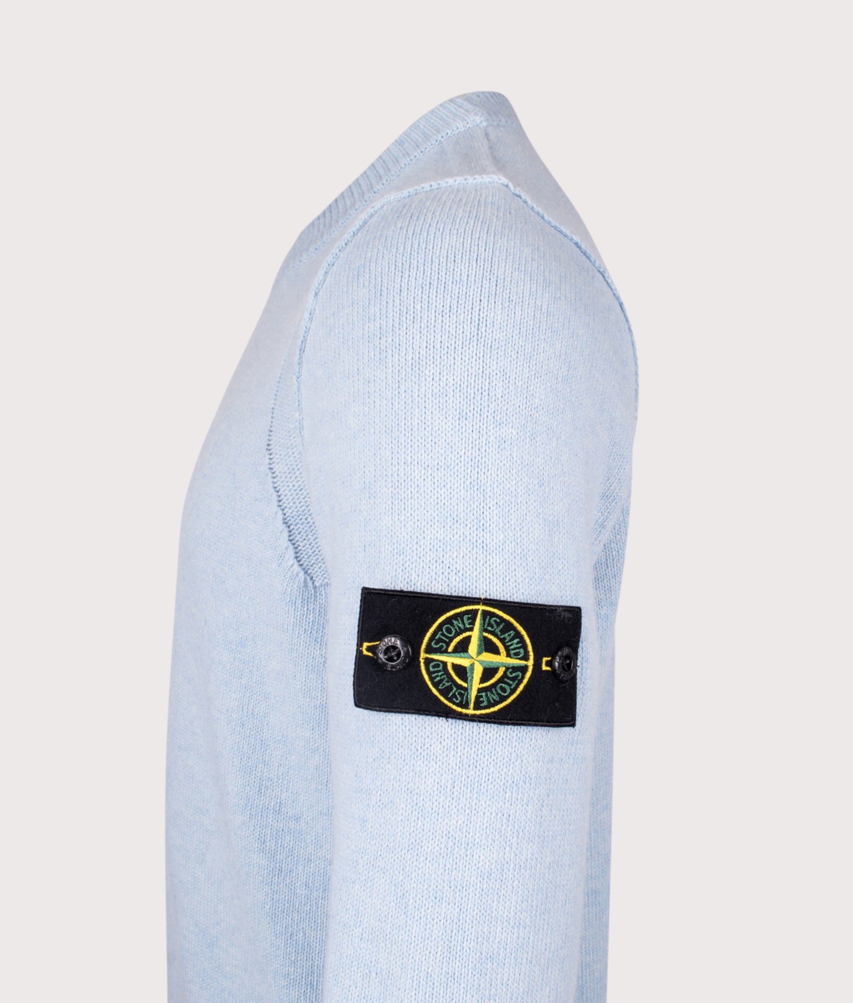 Lambswool Crew Neck Jumper. Shot by EQVVS. Detail sleeve shot.