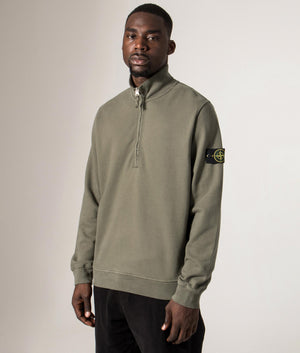 Organic Cotton Quarter Zip. Shot by EQVVS. Front angled model shot.