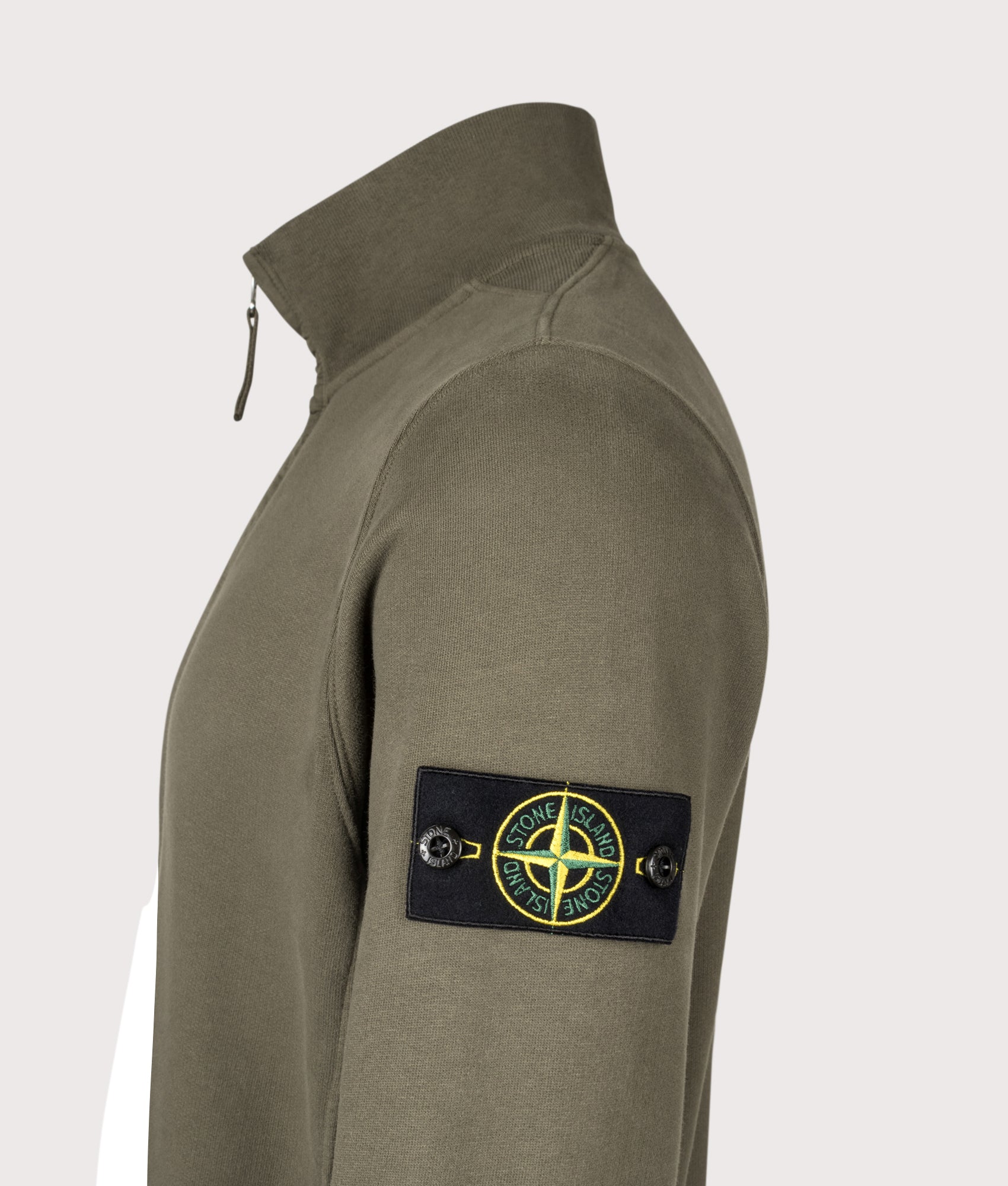 Organic Cotton Quarter Zip. Shot by EQVVS. Detail sleeve shot.