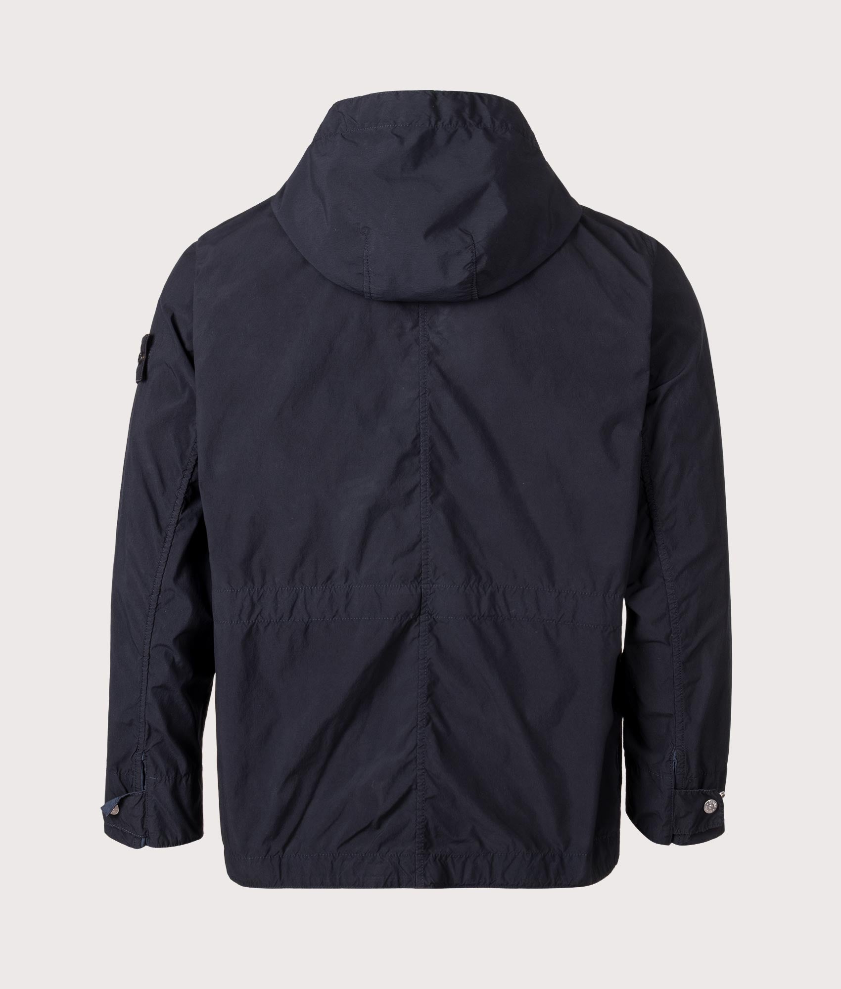 Light Compact Field Parka by Stone Island in Navy Blue. Shot by EQVVS. Back shot.