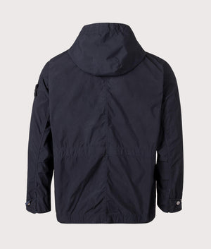 Light Compact Field Parka by Stone Island in Navy Blue. Shot by EQVVS. Back shot.