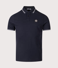 Slim Fit Striped Collar Polo Shirt: V0020 Navy Blue 