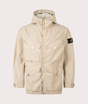 Light Compact Field Jacket by Stone Island in Desert. Shot by EQVVS. Front shot.