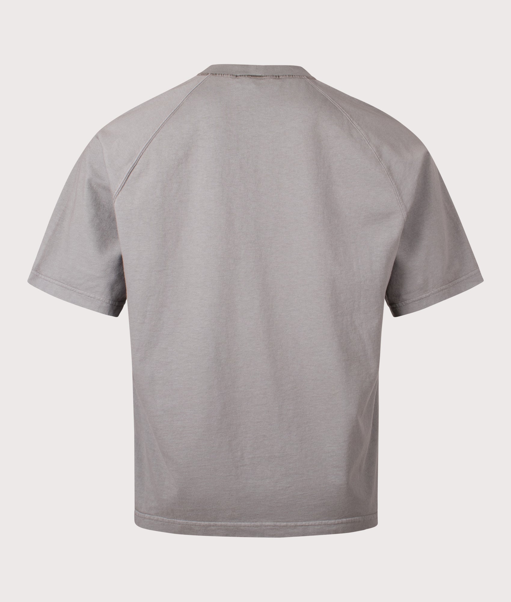Oversized Fit Combed Organic Cotton T-Shirt in Cement | 100% Cotton | Stone Island | EQVVS | Back shot 