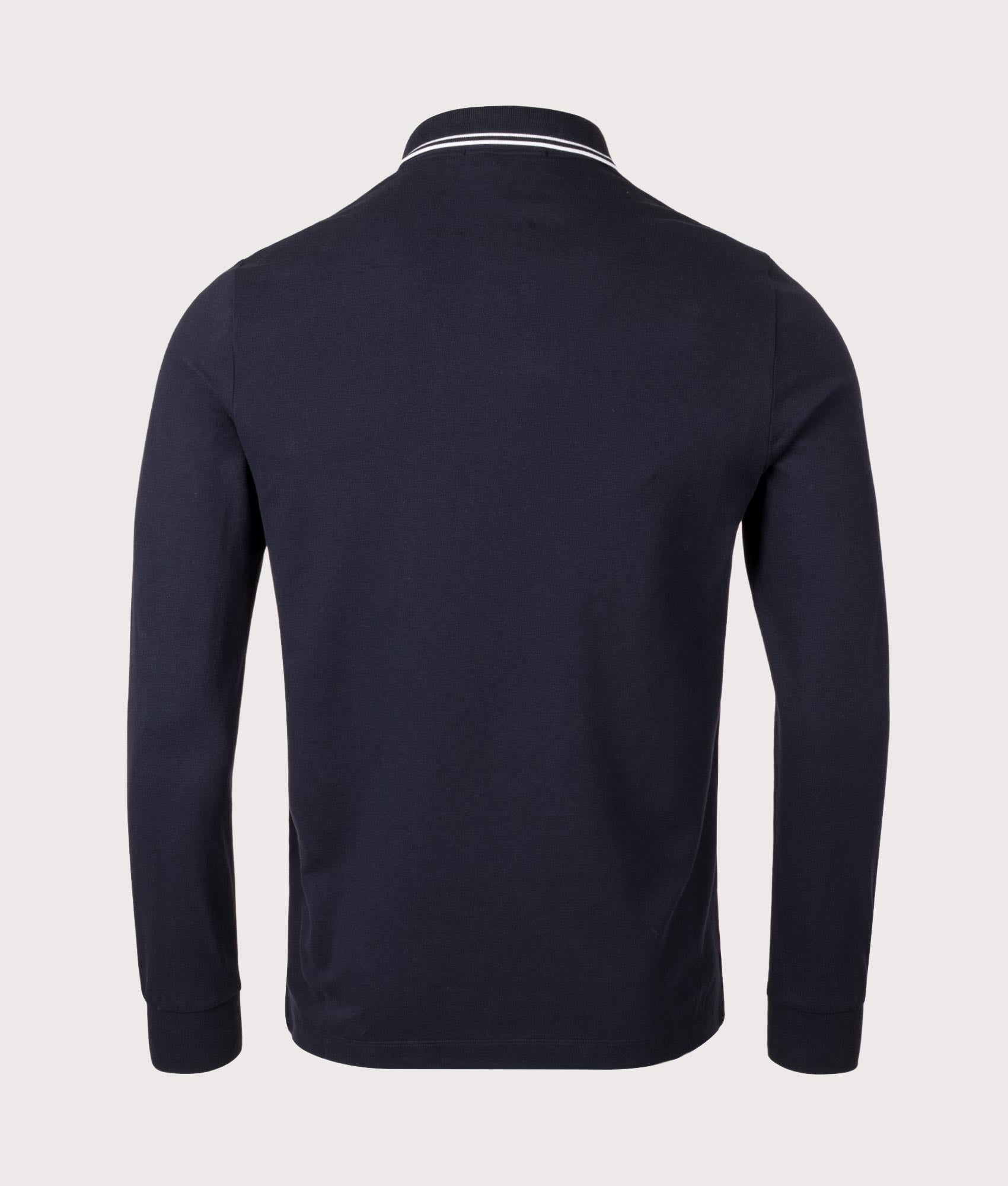 Piqué Polo Shirt by Stone Island in Navy Blue. Shot by EQVVS. Back shot.