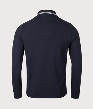 Piqué Polo Shirt by Stone Island in Navy Blue. Shot by EQVVS. Back shot.