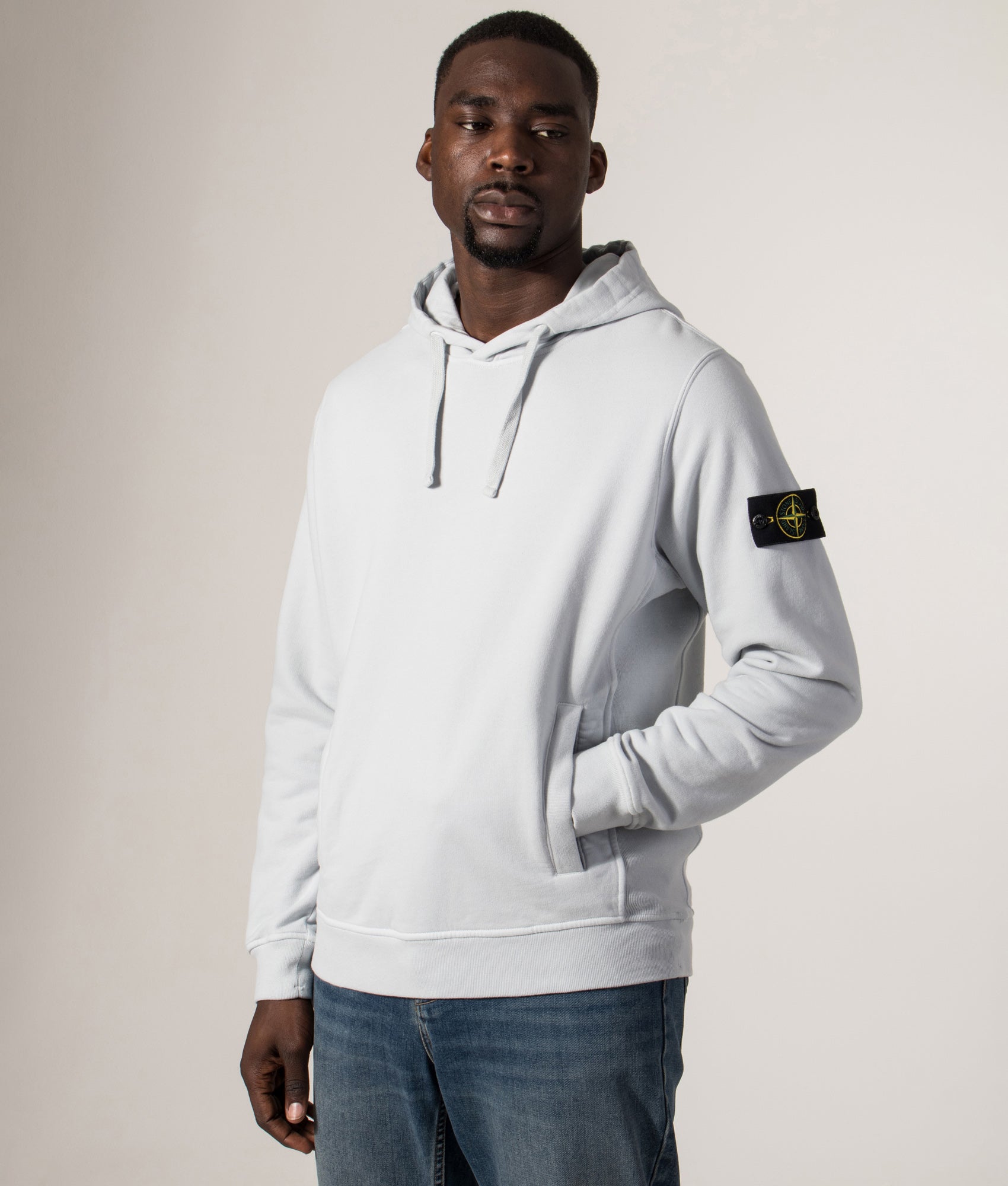 Brushed Organic Cotton Hoodie. Shot by EQVVS. Front model angle shot.