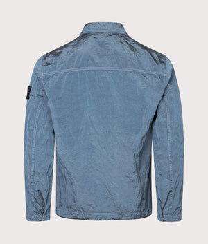 Nylon Metal Overshirt in Steel Blue | 100% Nylon | Stone Island | EQVVS | Back shot 