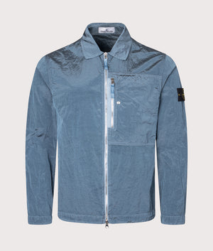 Nylon Metal Overshirt in Steel Blue | 100% Nylon | Stone Island | EQVVS | Front shot