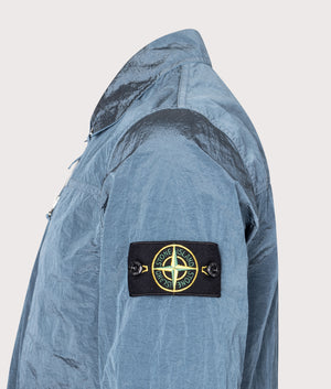 Nylon Metal Overshirt in Steel Blue | 100% Nylon | Stone Island | EQVVS | Side detail shot 